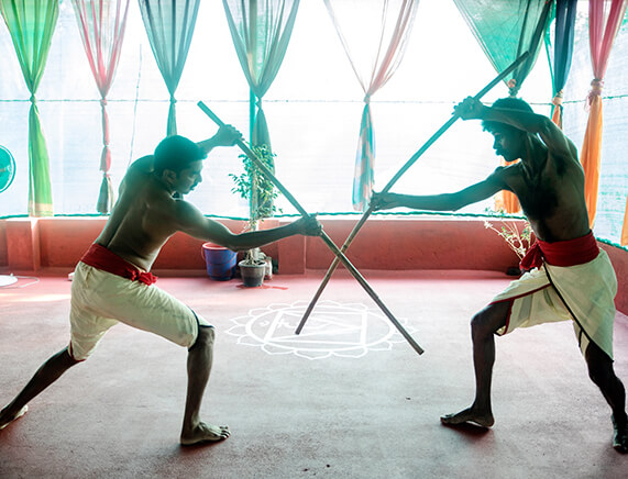 Two Man Demonstrating Kalaripayattu